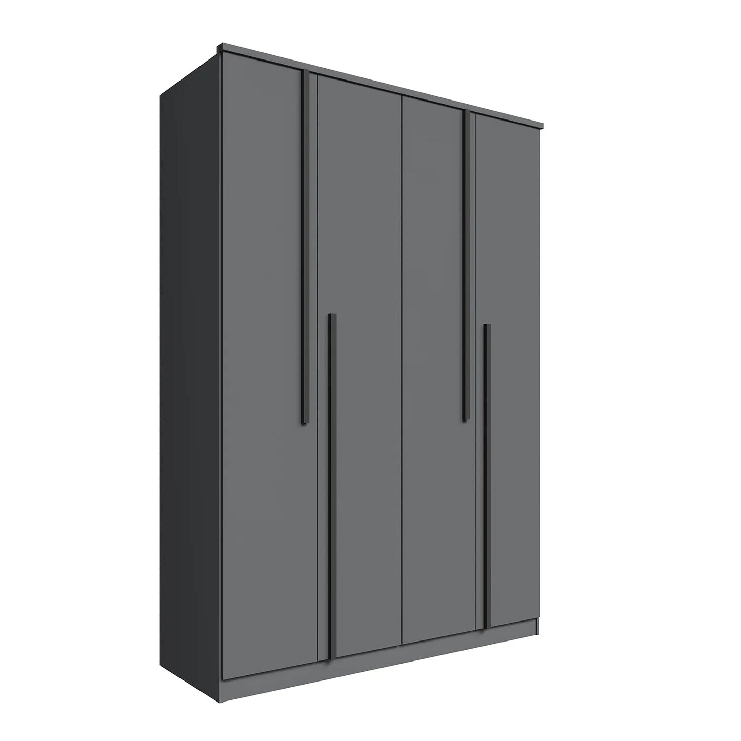 Guarda-Roupa Solteiro 4 Portas 2 Gavetas Sarah Grafite 100% MDF