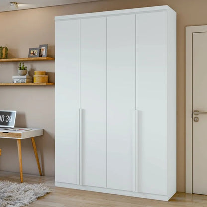 Guarda-Roupa Solteiro 4 Portas 2 Gavetas Alonzo Branco 100% MDF