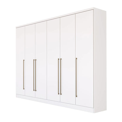 Guarda-Roupa Casal 6 Portas 8 Gavetas 270cm Portugal Branco Neve